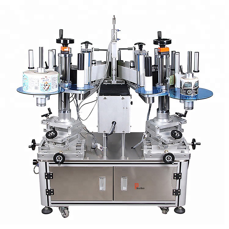 Máquina etiquetadora de botellas de doble cara semiautomática
   